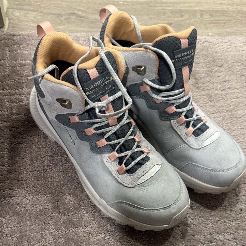 Merrell Light Gray and Soft Pink Outdoor Shoes